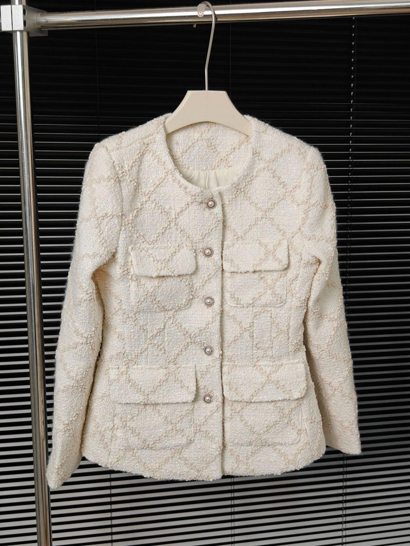 High-end Socialite Diamond Plaid Hunting Jacket