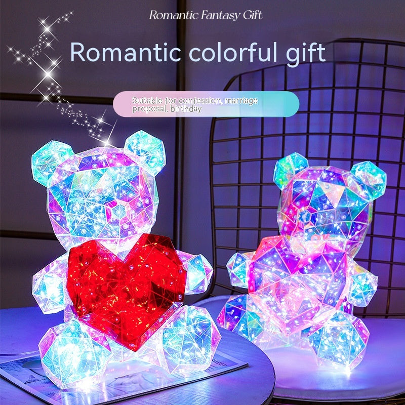 Colorful Luminous Bear Gift Birthday Gift Decoration - WOMONA.COM