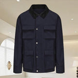 Fashion Solid Color Zipper Jacket Men