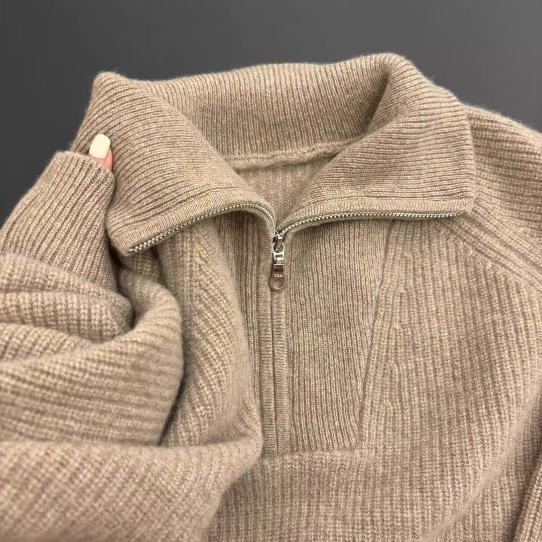 Women's Soft-Touch High-Neck Half-Zip Sweater - product view 1