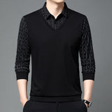 Men's False Two Pieces Knitwear Bottoming Sweater