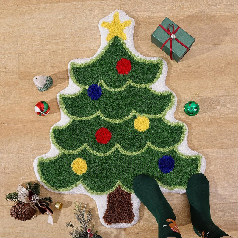 Alfombra de cachemira con forma de árbol de Navidad nórdico