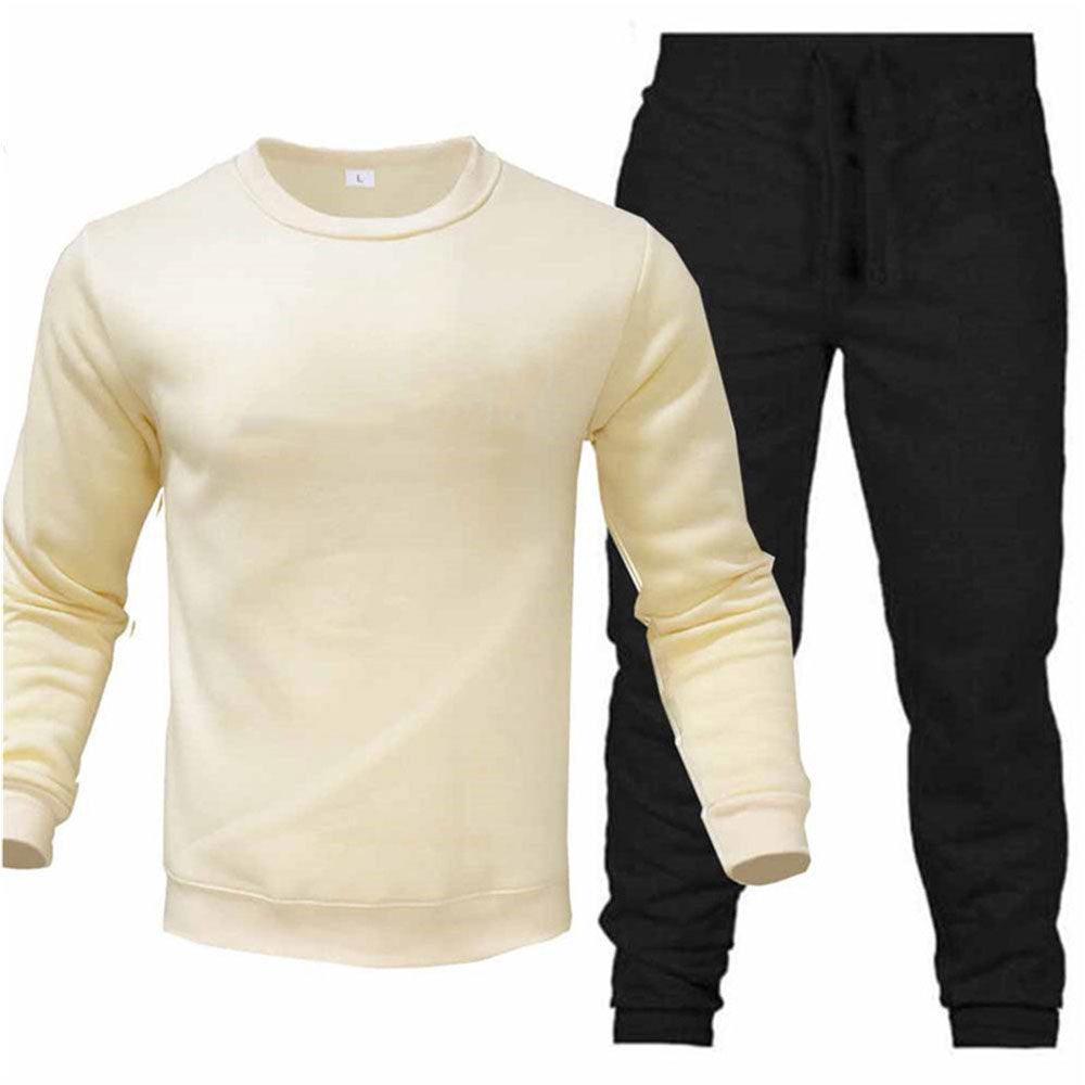 Round Neck Sweatshirt And Sweatpants Fashion Sports Men Suit - WOMONA.COM