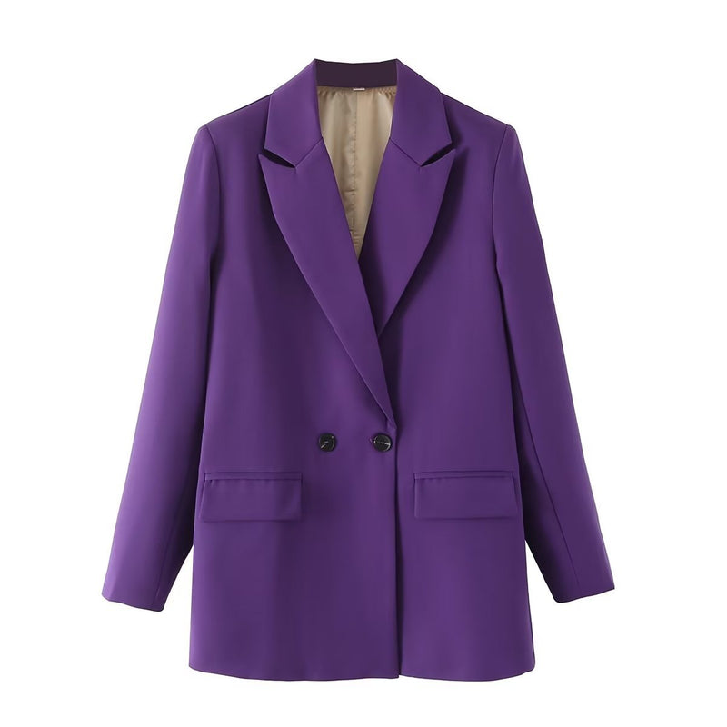 Women's Multicolor Double Breasted Coat Suit - WOMONA.COM