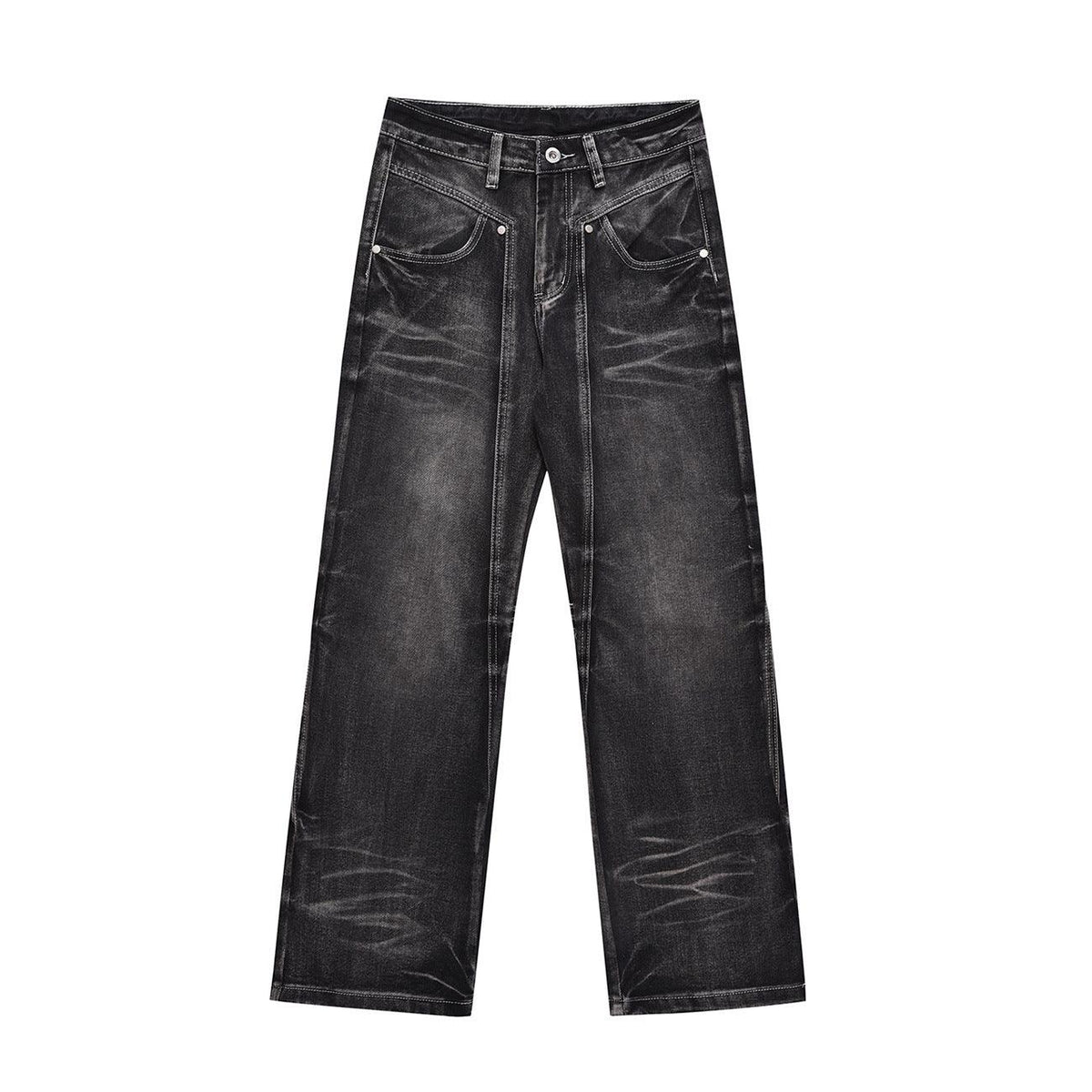 Retro Minority Splicing Worn Jeans - WOMONA.COM