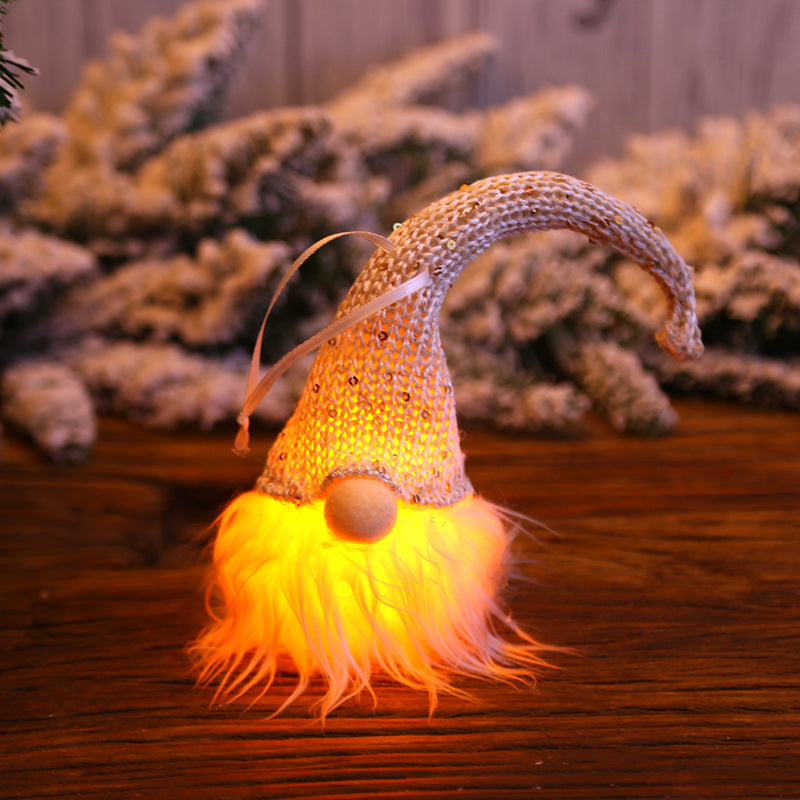 Christmas Forester Gnome LED Doll Light Tree Decoration Hanging Pendant - WOMONA.COM