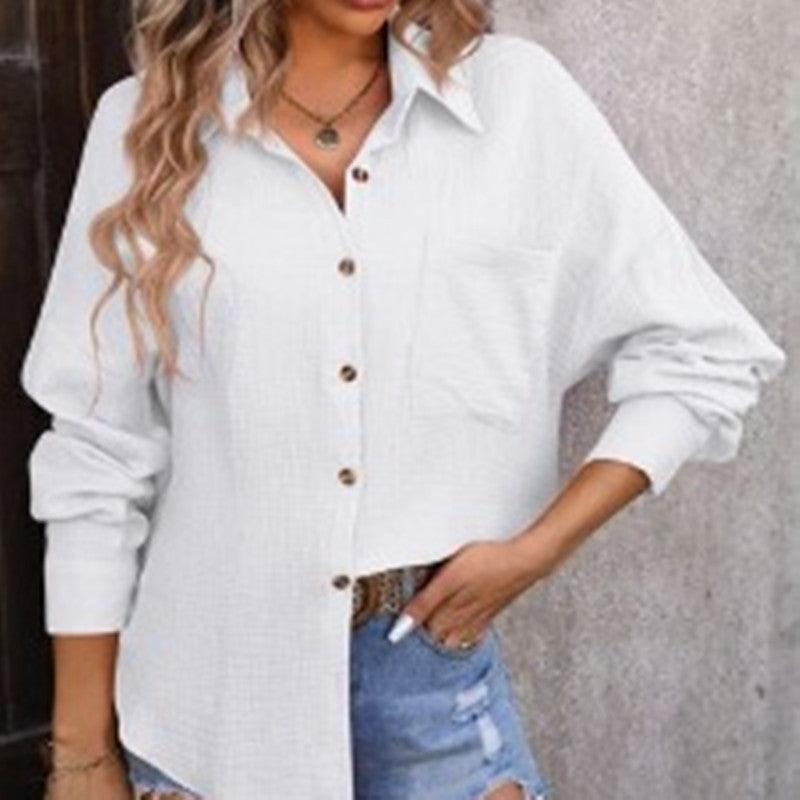Women's Drop Shoulder Champray Long Sleeve Shirt - WOMONA.COM