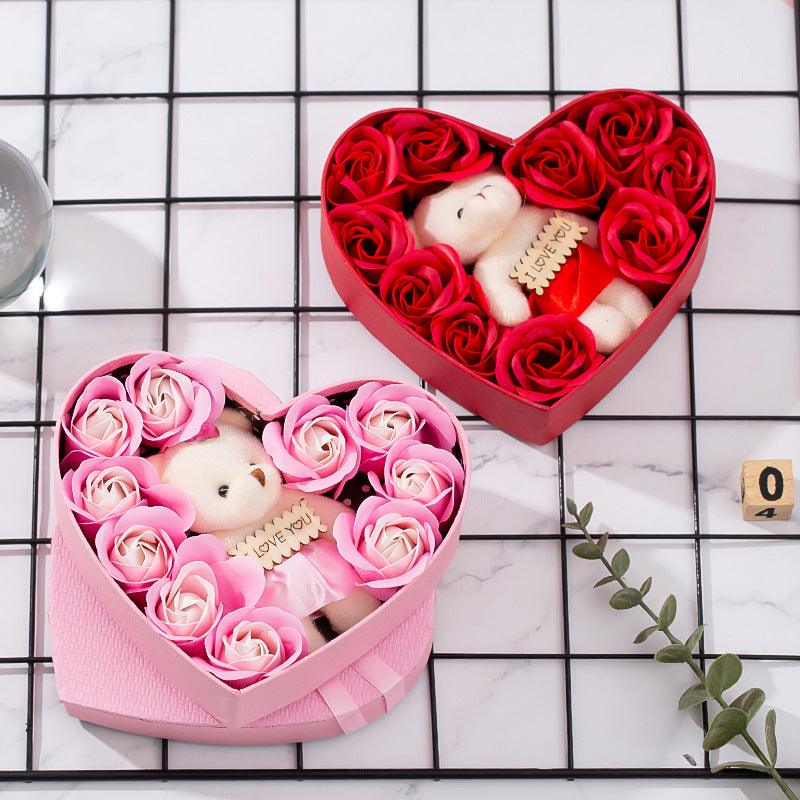 Heart-shaped Rose Red Gift Box New Year Christmas - WOMONA.COM