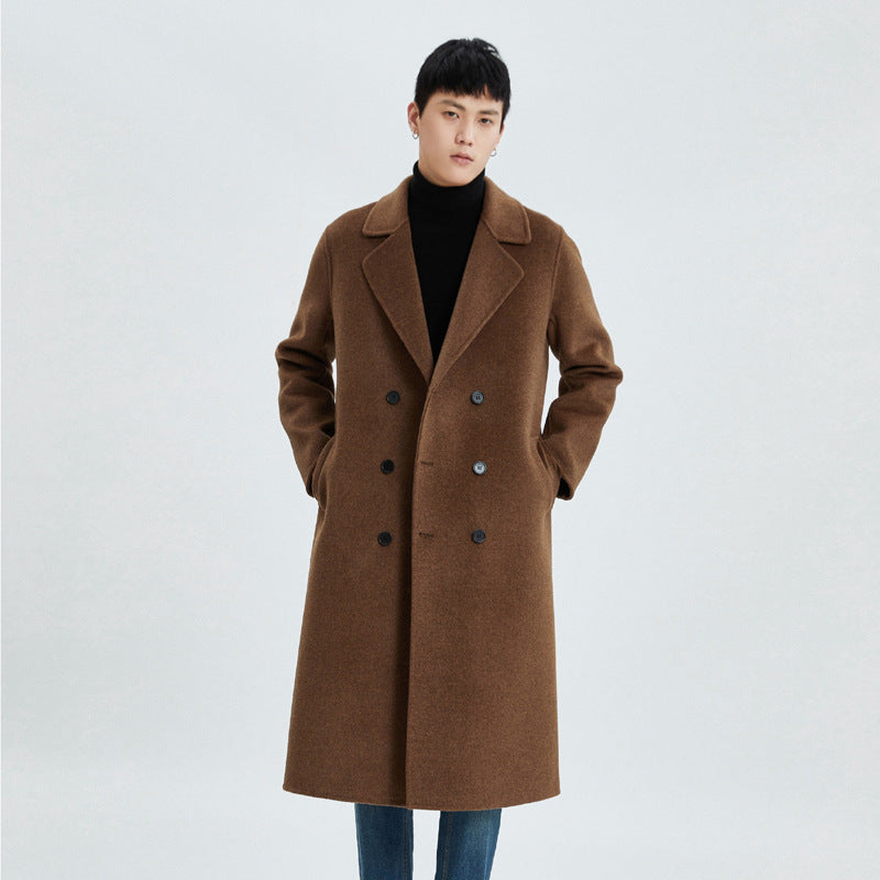 Autumn And Winter Long Over The Knee Reversible Cashmere Coat Men