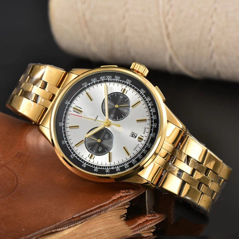 Men's Six-pin High Quality Quartz Steel Strap Watch - WOMONA.COM