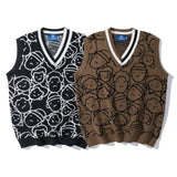 Couple Printing Sleeveless Sweater Men - WOMONA.COM