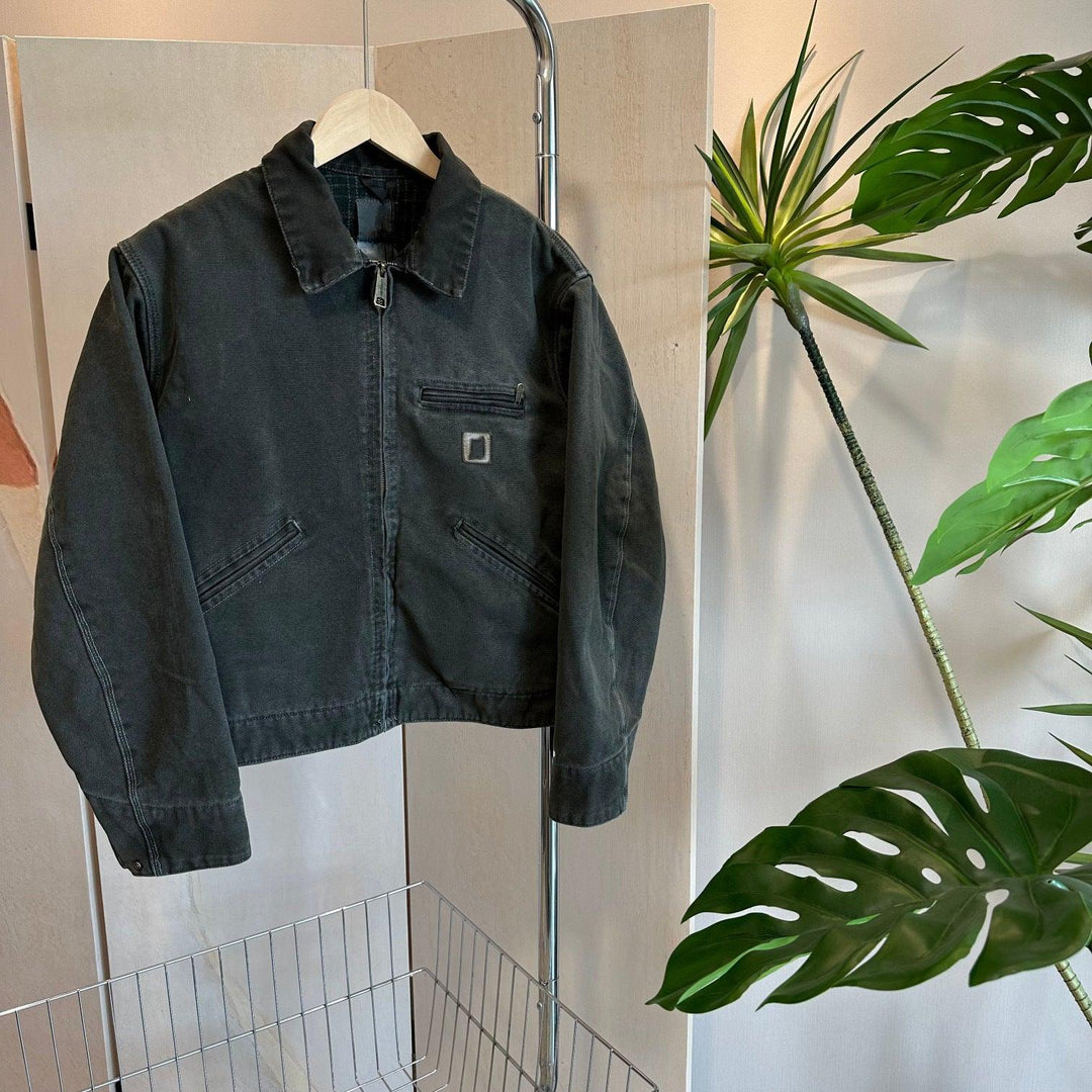 Men's Short And Wide Tooling Zipper Jacket - WOMONA.COM