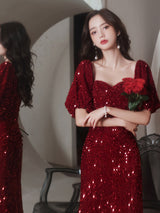 Toast Bridal Red Dresses Women Fishtail