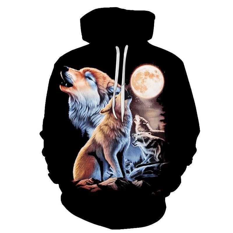 Fall Pullover Hoodie Pitbull Pattern Casual Top - WOMONA.COM