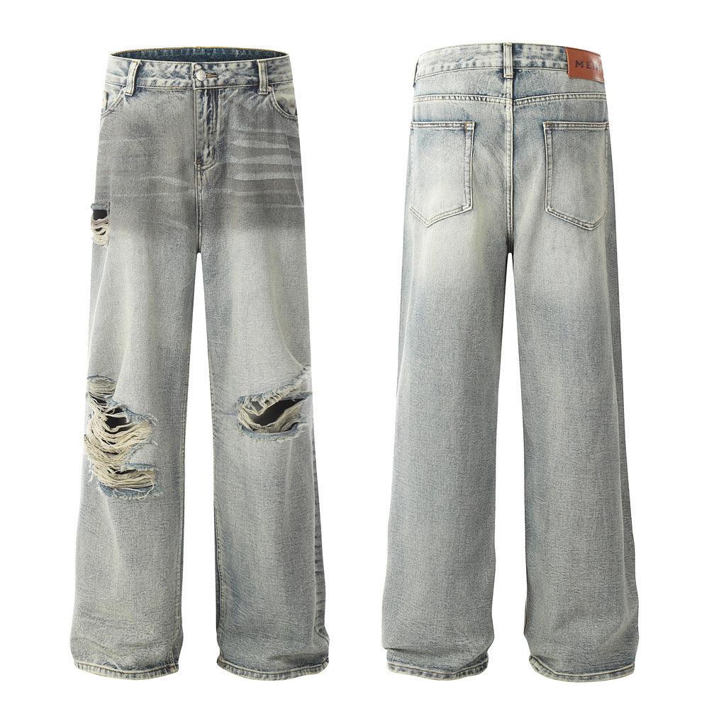 Men's Gradient Wash Ripped Jeans