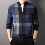 Autumn Striped Color Matching Cardigan Men's - WOMONA.COM