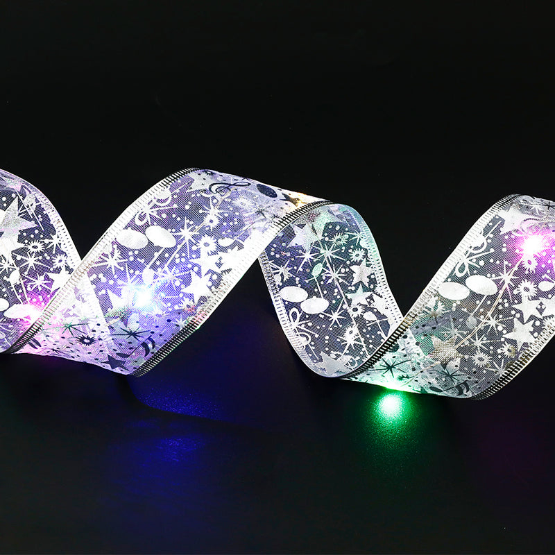 Fairy Lights String Christmas Ribbon Bow Tie - WOMONA.COM