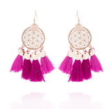 Tassel Dreamcatcher Sequin Earrings - WOMONA.COM