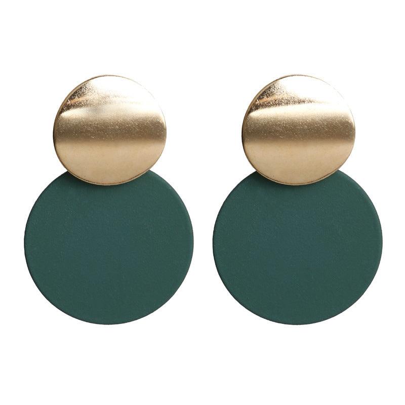 Metal long round earrings - WOMONA.COM