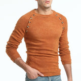 Men Button Splicing Sweater - WOMONA.COM