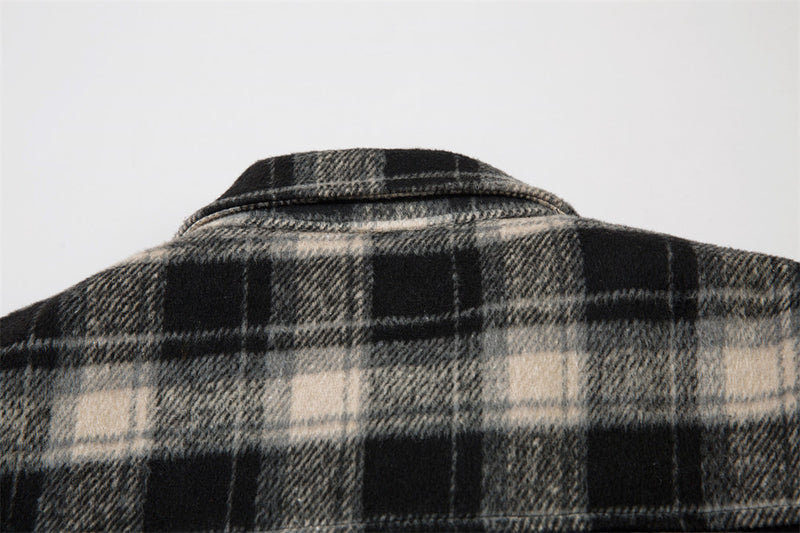 Plaid Shirt Cotton-padded Coat For Men