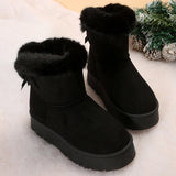 New Bow-knot Snow Boots Winter Plus Velvet Warm - WOMONA.COM