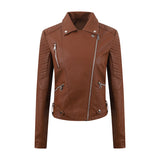 Motorcycle Clothing Washed Leather Jacket - WOMONA.COM