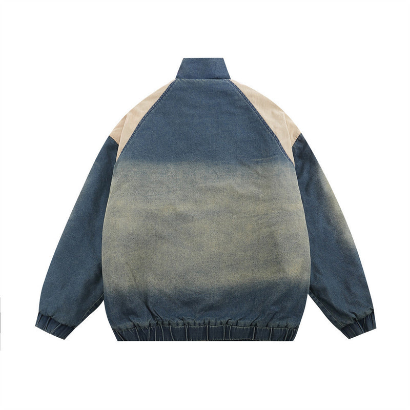 Denim Stand-up Collar Cotton-padded Coat