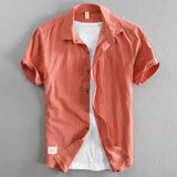 Casual Loose Lapels Outer Wear Half Sleeve Top For Men - WOMONA.COM