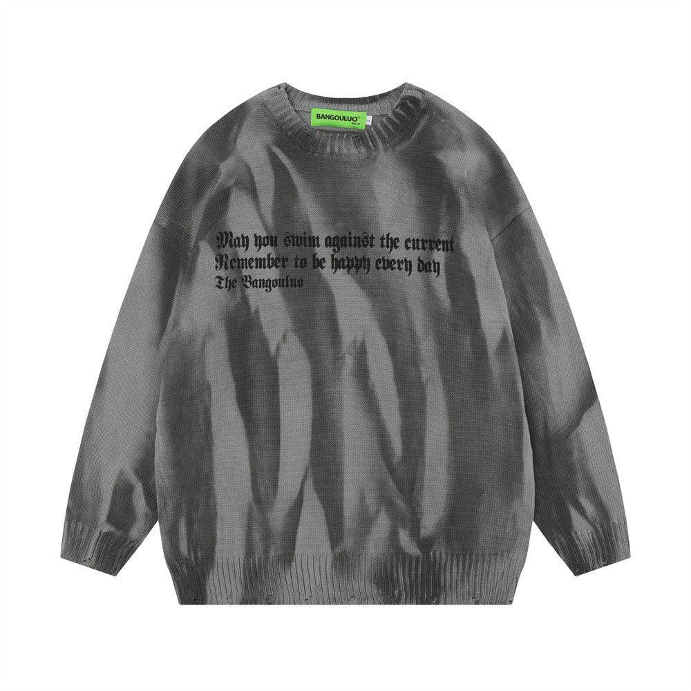 Tie-dyed Inkjet Loose Pullover Autumn And Winter - WOMONA.COM