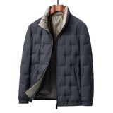 Heat Preservation And Warm White Duck Down Stand Collar Coat - WOMONA.COM