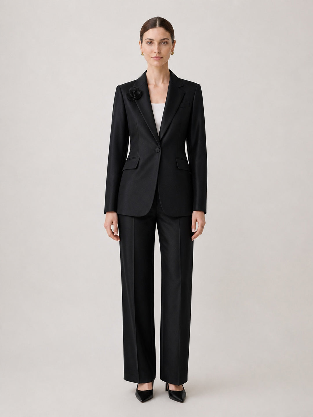 Women's 3D Floral Blazer & Trousers Suit Set