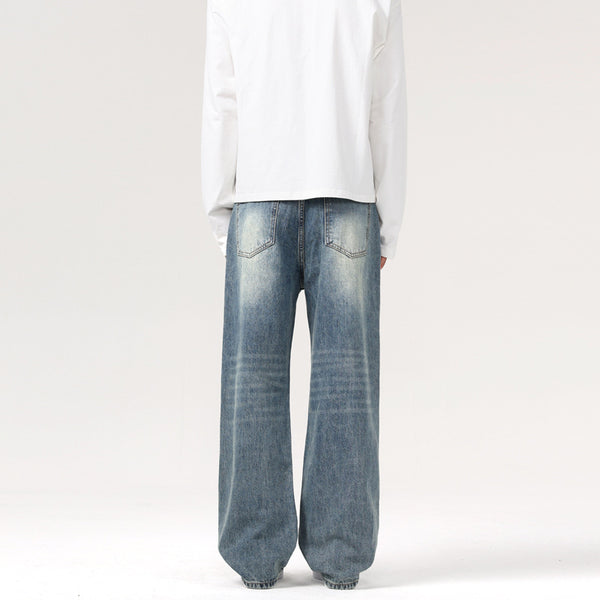 Design Texture Straight Jeans Men And Women Loose - WOMONA.COM