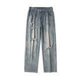 Vintage Ice Silk Ripped Jeans - WOMONA.COM