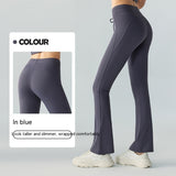 Waist Slimming And Hip Lifting Casual Yoga Pants Bilateral Pocket Yoga Bell-bottom Pants