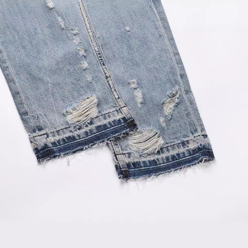 Hip Hop High Street Ripped Style Jeans - WOMONA.COM