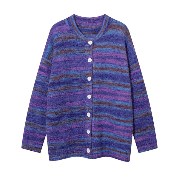 Autumn And Winter Men's Striped Cardigan Sweater - WOMONA.COM