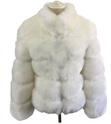 Fox Fur Slimming Stand Collar Splicing Coat - WOMONA.COM