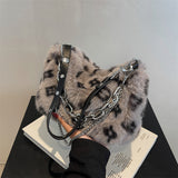 Winter Plush Bags Chain Shoulder Bag Women - WOMONA.COM