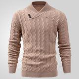 Lapel Classic Twisted Pullover Men - WOMONA.COM