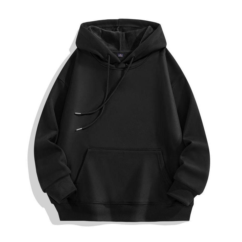 Heavy-duty Pure Cotton Hoodie With Plush Shoulder Loose Jacket - WOMONA.COM