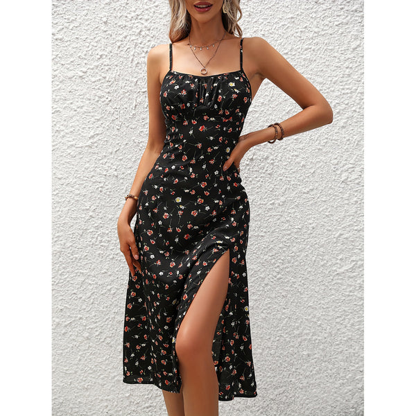 New Polka Dot Print Suspender Dress Summer