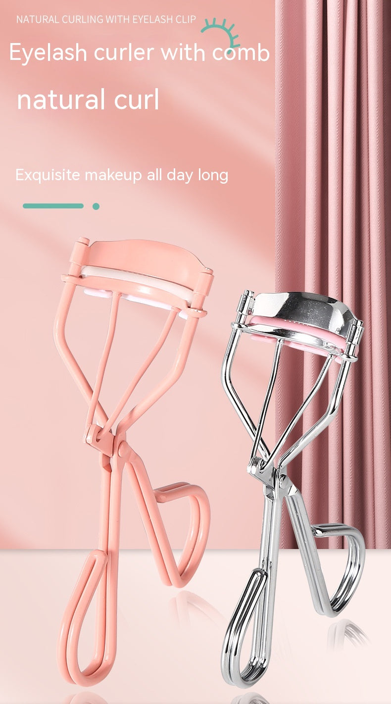 Natural Curling Eyelash Curler With Comb Girls Eyelash Beauty Auxiliary Tools Portable Wide Angle Eyelash Curler - WOMONA.COM