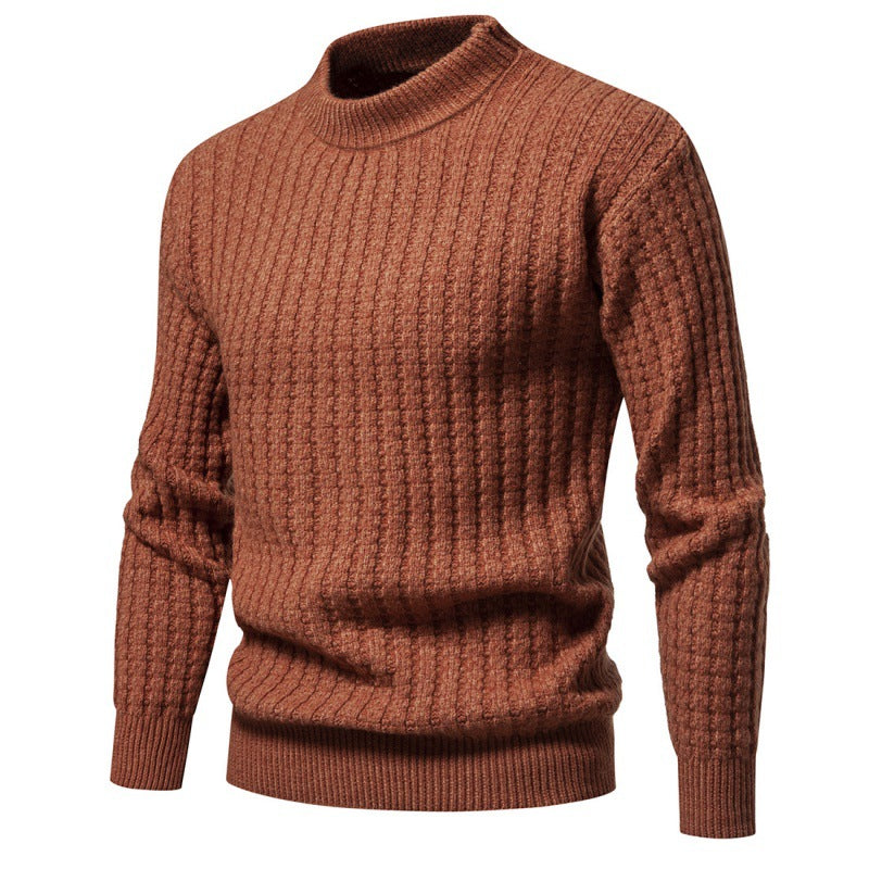 Men's Knitwear Solid Color Round Neck Fashion Sweater - WOMONA.COM