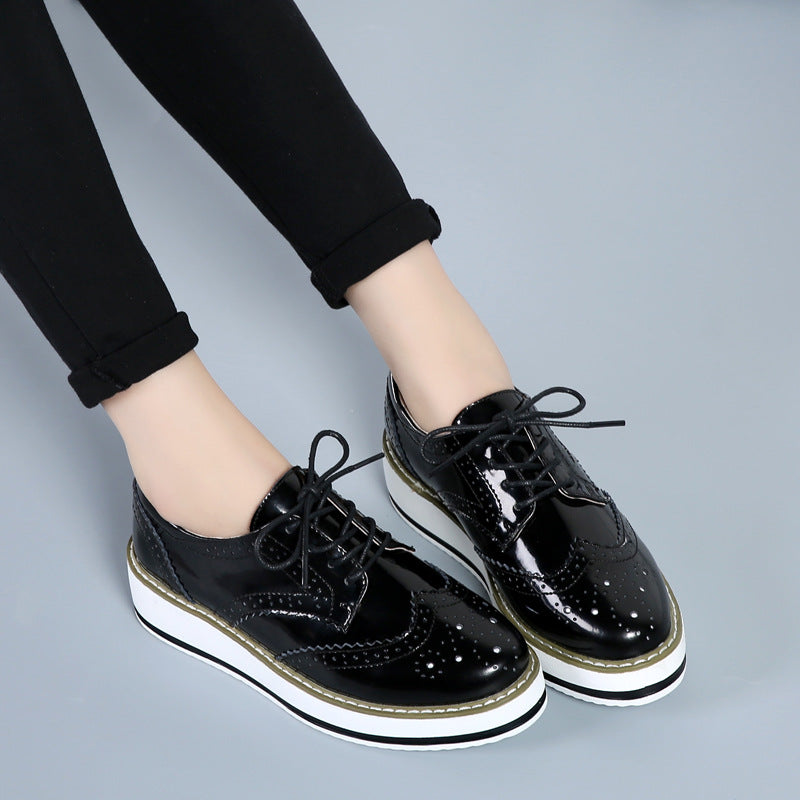 Lace-up Flats Shoes Sports British Style - WOMONA.COM