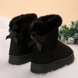 New Bow-knot Snow Boots Winter Plus Velvet Warm - WOMONA.COM