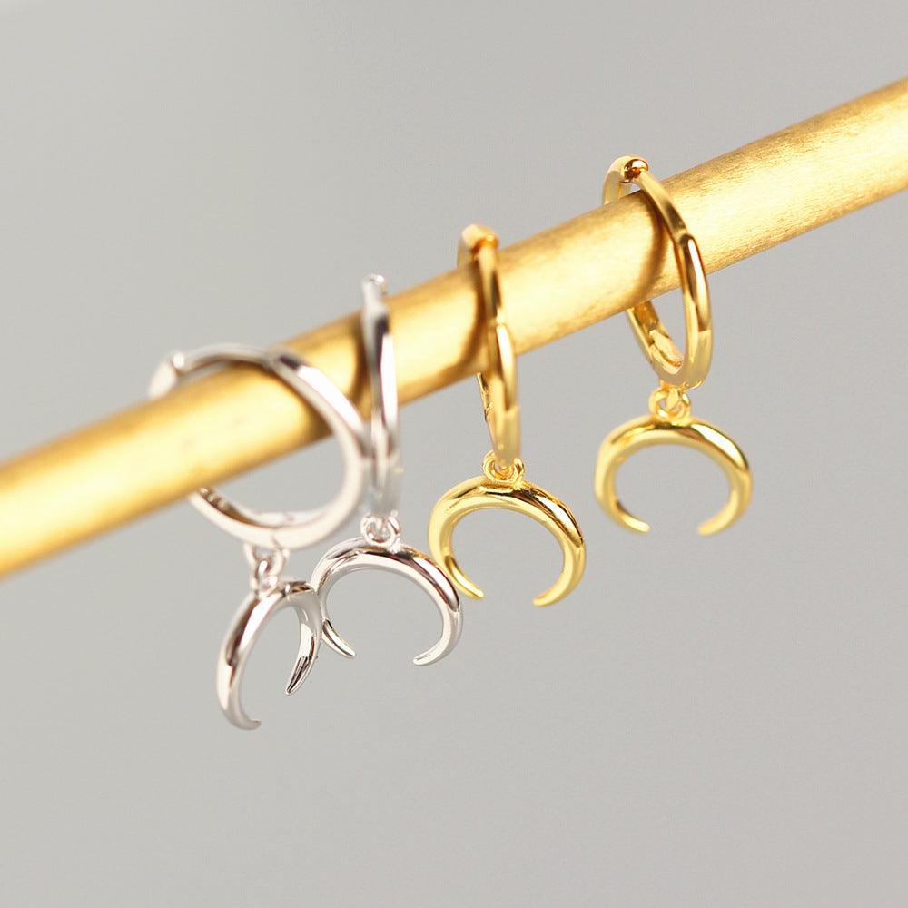 Crescent moon earrings earrings - WOMONA.COM