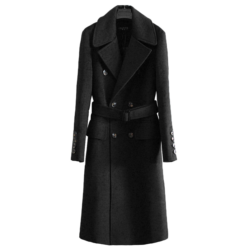 Extra Long Sweater Coat With Belt For Men - WOMONA.COM