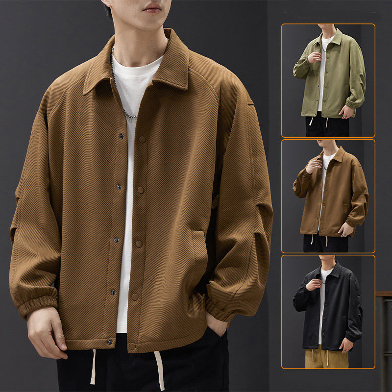 Casual Lapel Button Jacket Men - WOMONA.COM