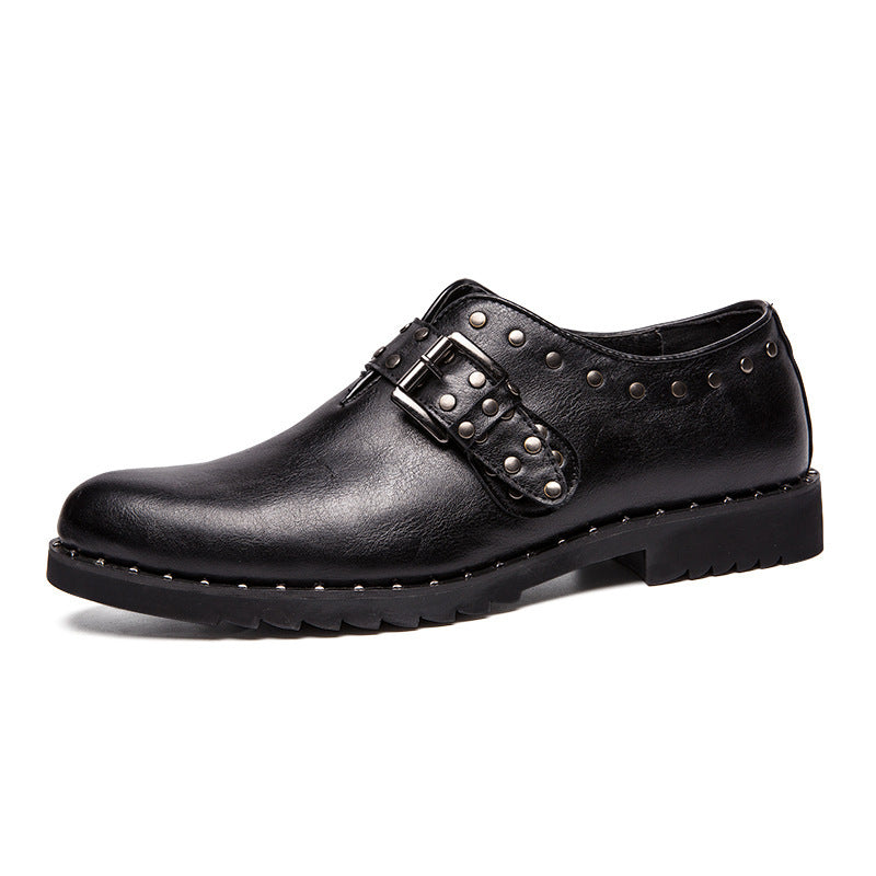 Spring Rivet Fashion Retro Dress Men's Leather Shoes British Style - WOMONA.COM